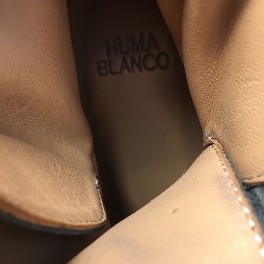 Anthropologie Huma Blanco Gray Suede Leather Ankle Boots Size 38 US 7 Braided - Picture 4 of 13